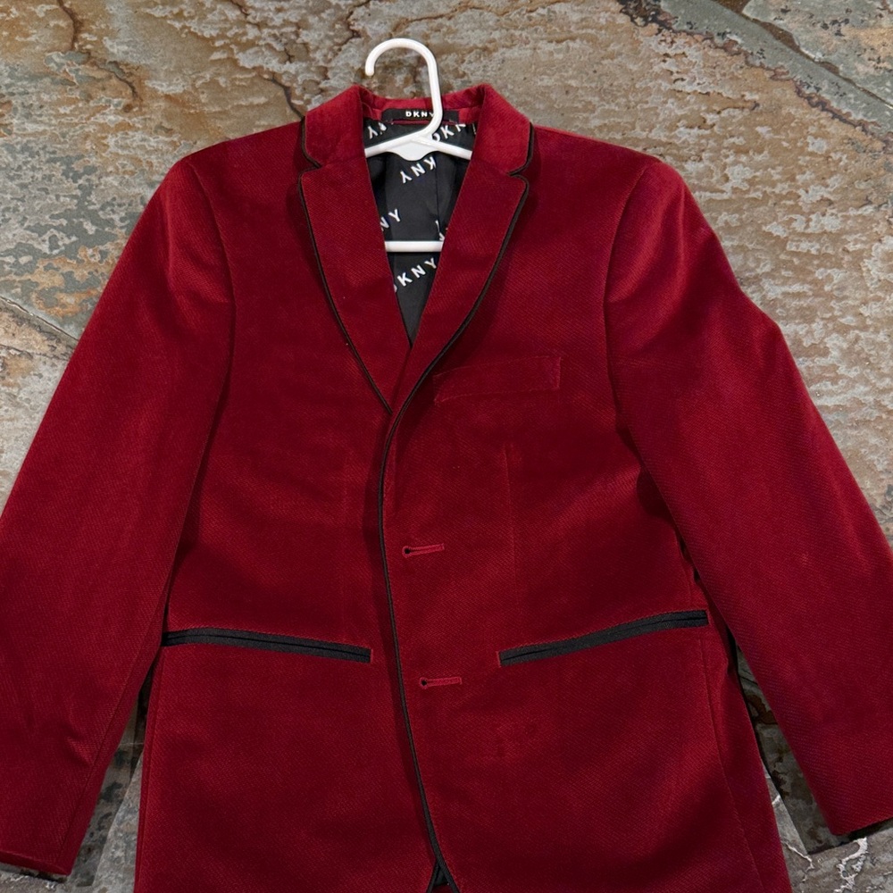 DKNY Burgundy Blazer with Black Accents